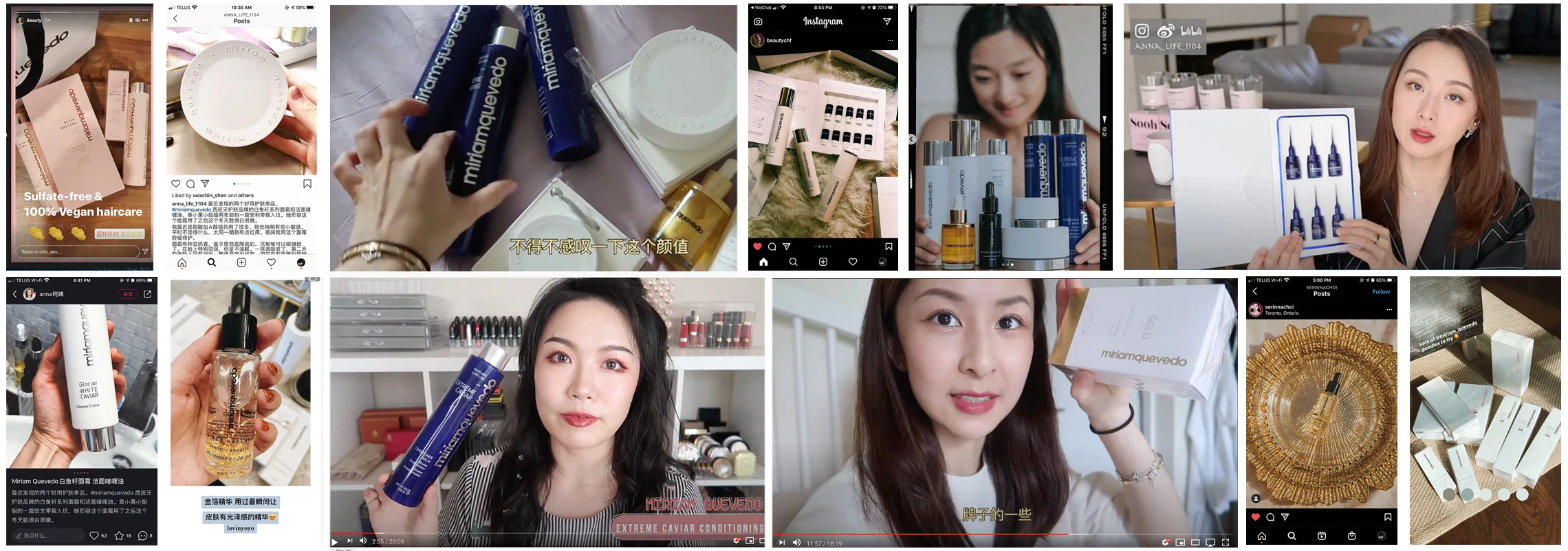 Cross-border content ecosystem: Multi-tier influencer unboxing narratives across Instagram, YouTube, and RedNote.